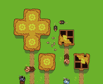 Mockup of a top-down fantasy game